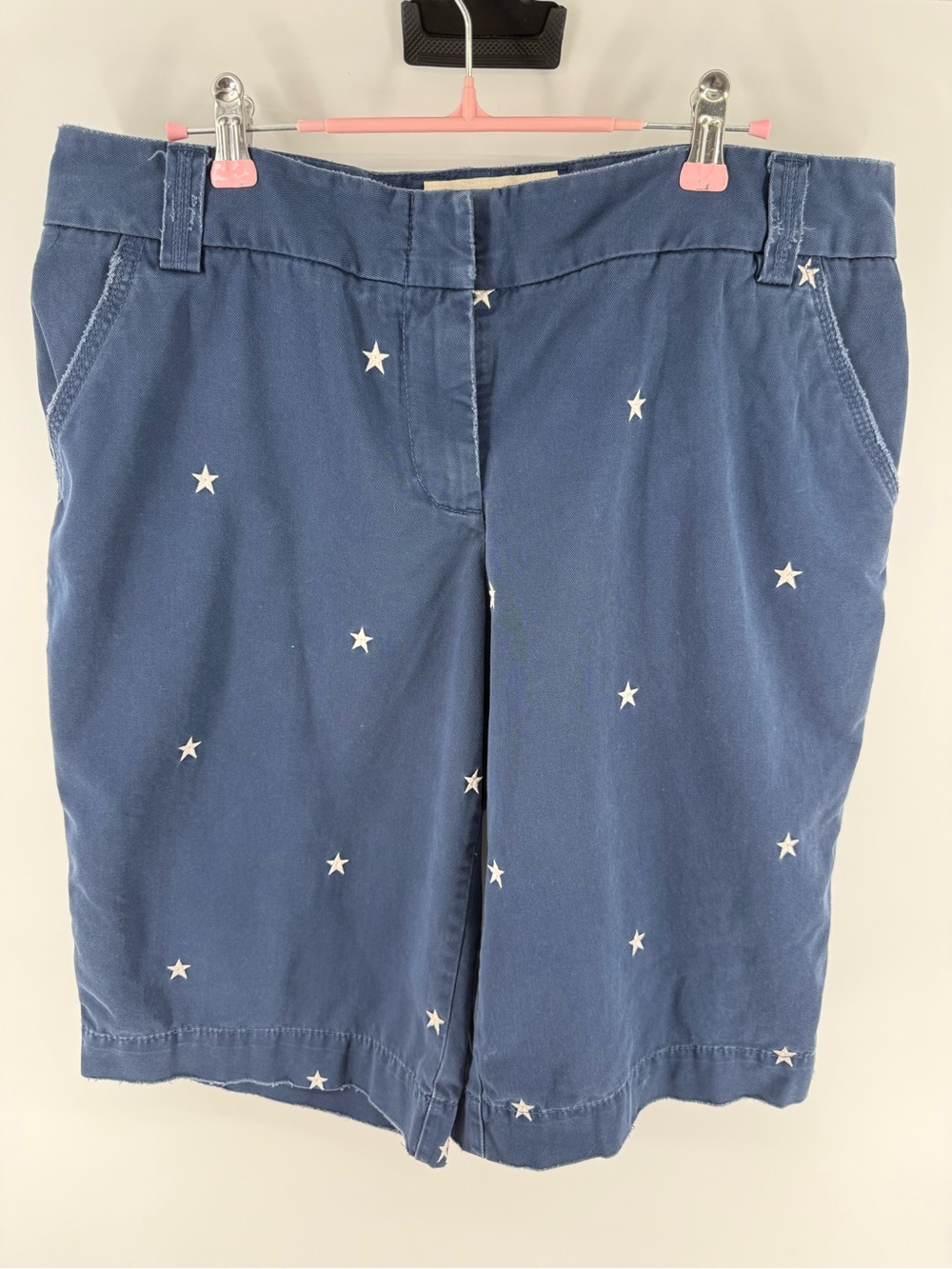 J.Crew Chino Men’s Navy Embroidered Star-Print Casual Shorts Size 12
